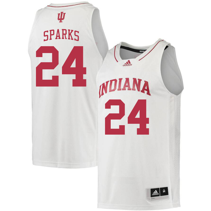 Men #24 Payton Sparks Indiana Hoosiers College Basketball Jerseys Stitched Sale-White